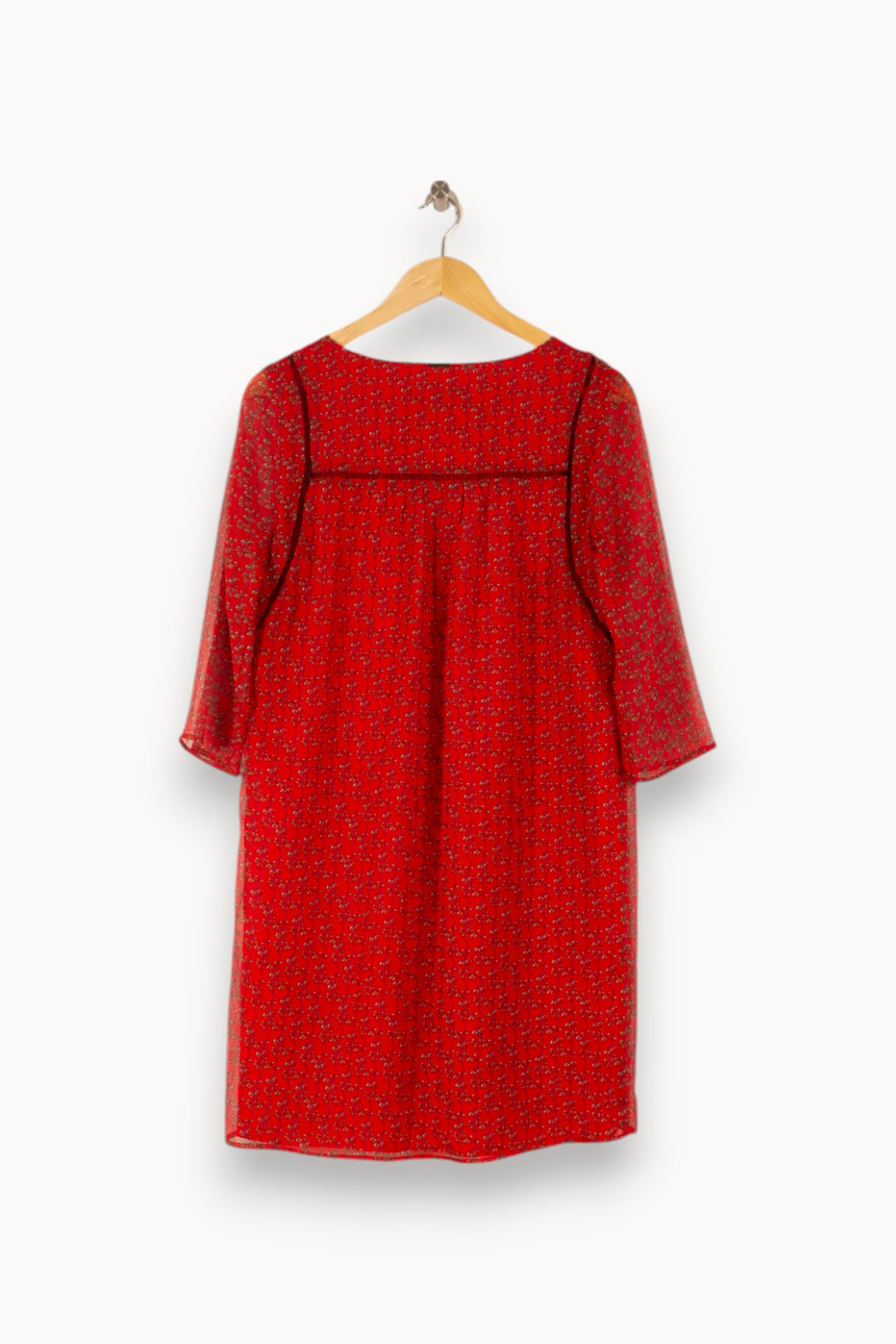 Robe Fleurie Rouge - Taille M/38 de la marque One Step | PARAD49764 - Vendu par Paradigme - Image 4