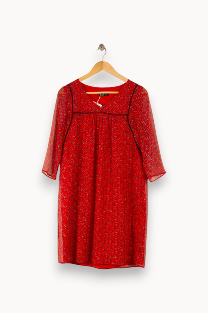 Robe Fleurie Rouge - Taille M/38 de la marque One Step | PARAD49764 - Vendu par Paradigme - Image 2