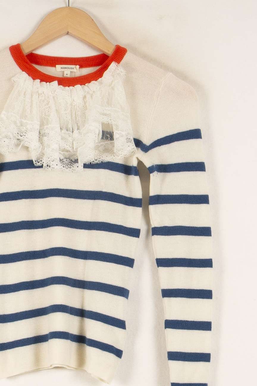 Marinière Blanc et Bleu - Taille M/38 de la marque Manoush | PARAD49777 - Vendu par Paradigme - Image 3