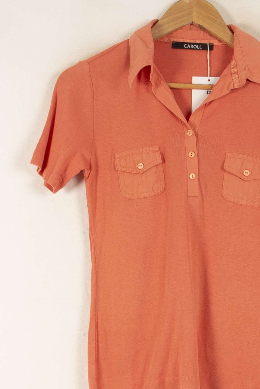 Polo Orange - Taille S/36 de la marque Caroll | PARAD49786 - Vendu par Paradigme - Image 3