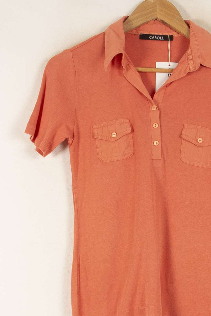 Polo Orange - Taille S/36 de la marque Caroll | PARAD49786 - Vendu par Paradigme - Image 3