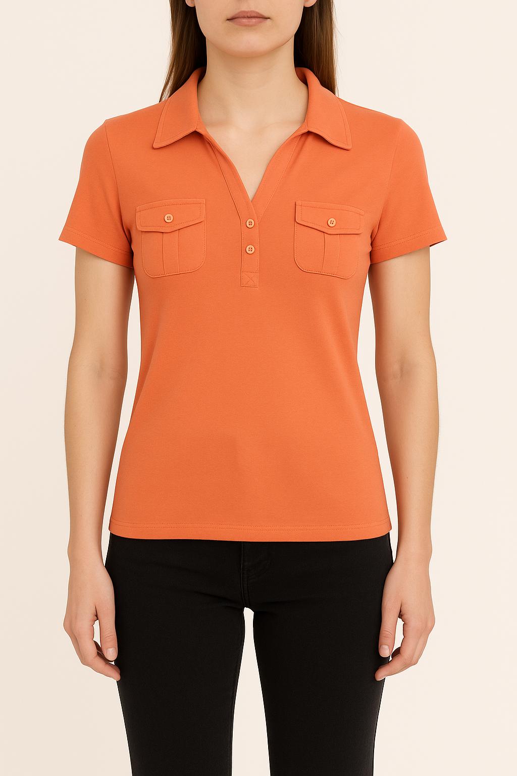Polo Orange - Taille S/36 de la marque Caroll | PARAD49786 - Vendu par Paradigme - Image 1