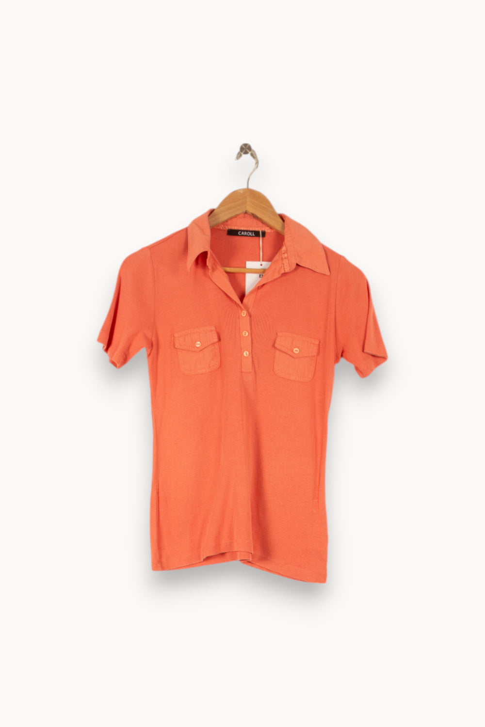 Polo Orange - Taille S/36 de la marque Caroll | PARAD49786 - Vendu par Paradigme - Image 2