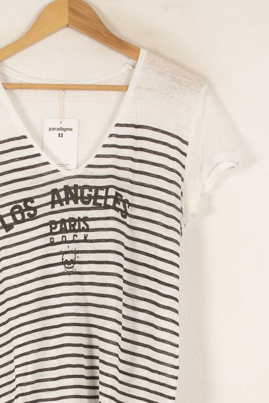 Tee-shirt Rayé Blanc et Noir - Taille L/40 de la marque IKKS | PARAD49807 - Vendu par Paradigme - Image 3