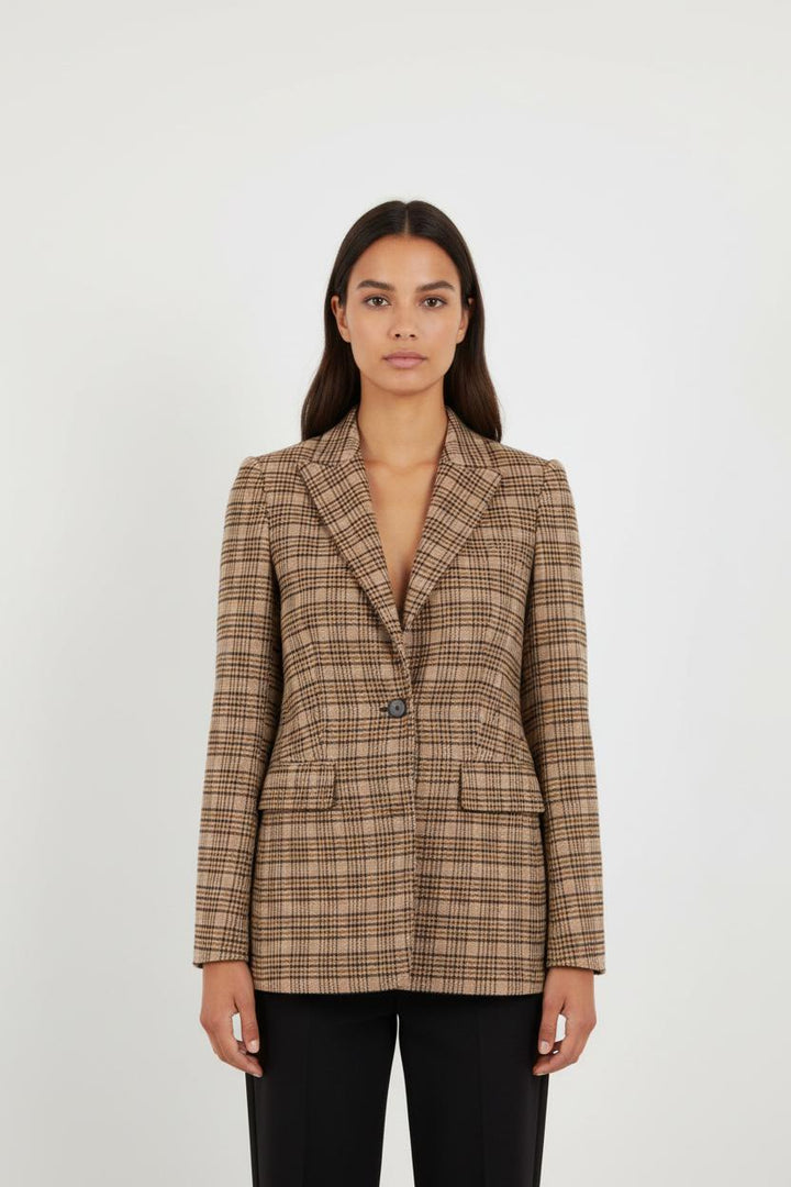 Veste à Carreaux Beige et Noir - Taille S/36
