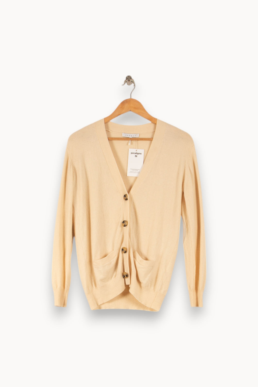 Cardigan Beige - Taille S/36 de la marque Sandro | PARAD49810 - Vendu par Paradigme - Image 2