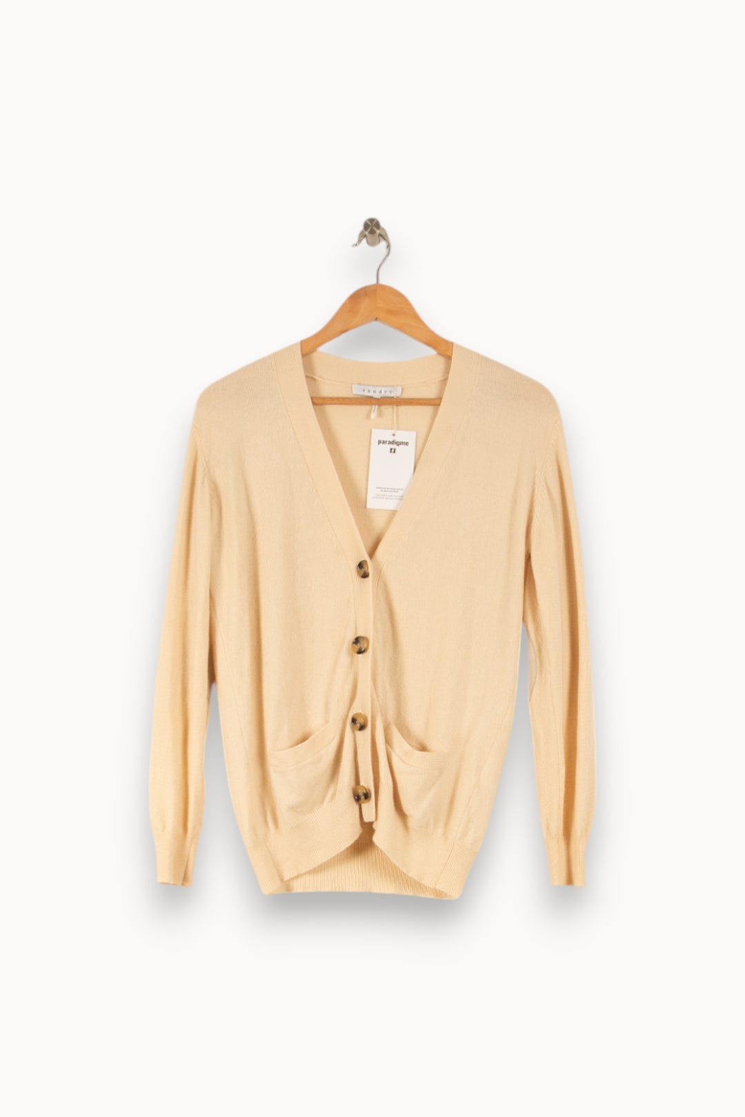Cardigan Beige - Taille S/36 de la marque Sandro | PARAD49810 - Vendu par Paradigme - Image 2