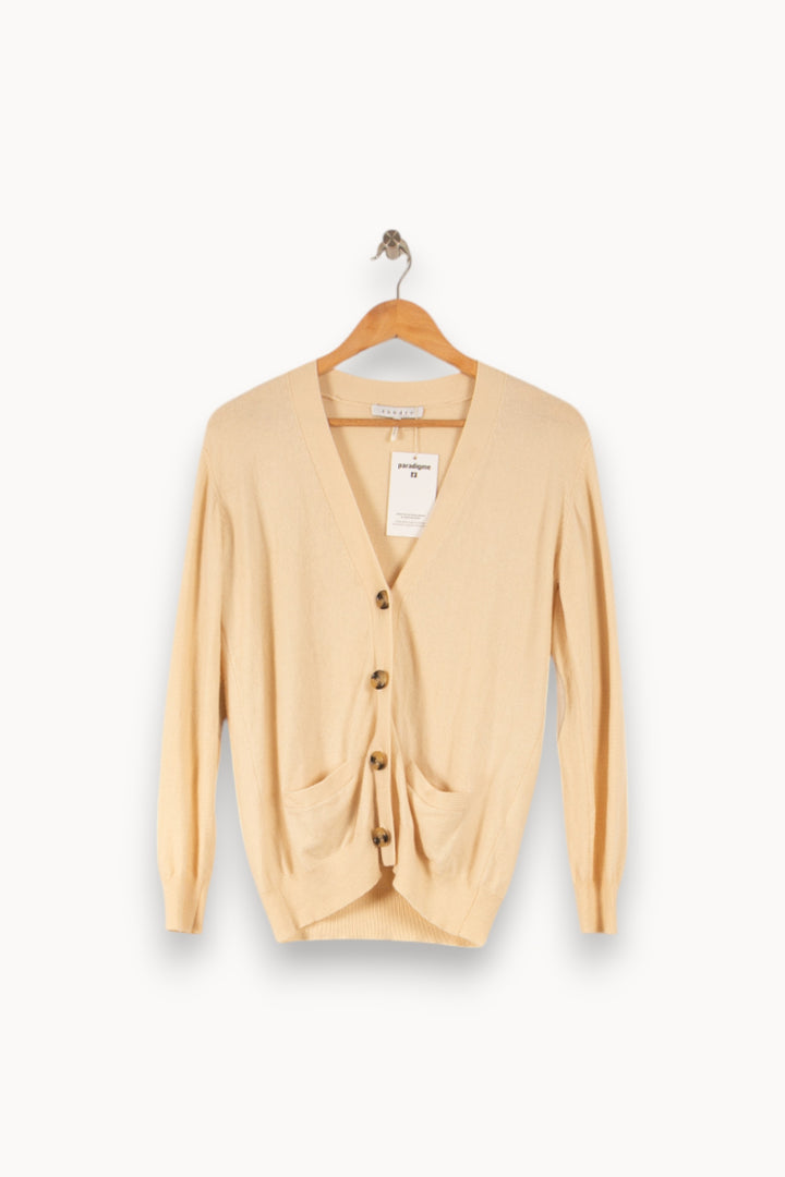 Cardigan Beige - Taille S/36 de la marque Sandro | PARAD49810 - Vendu par Paradigme - Image 2