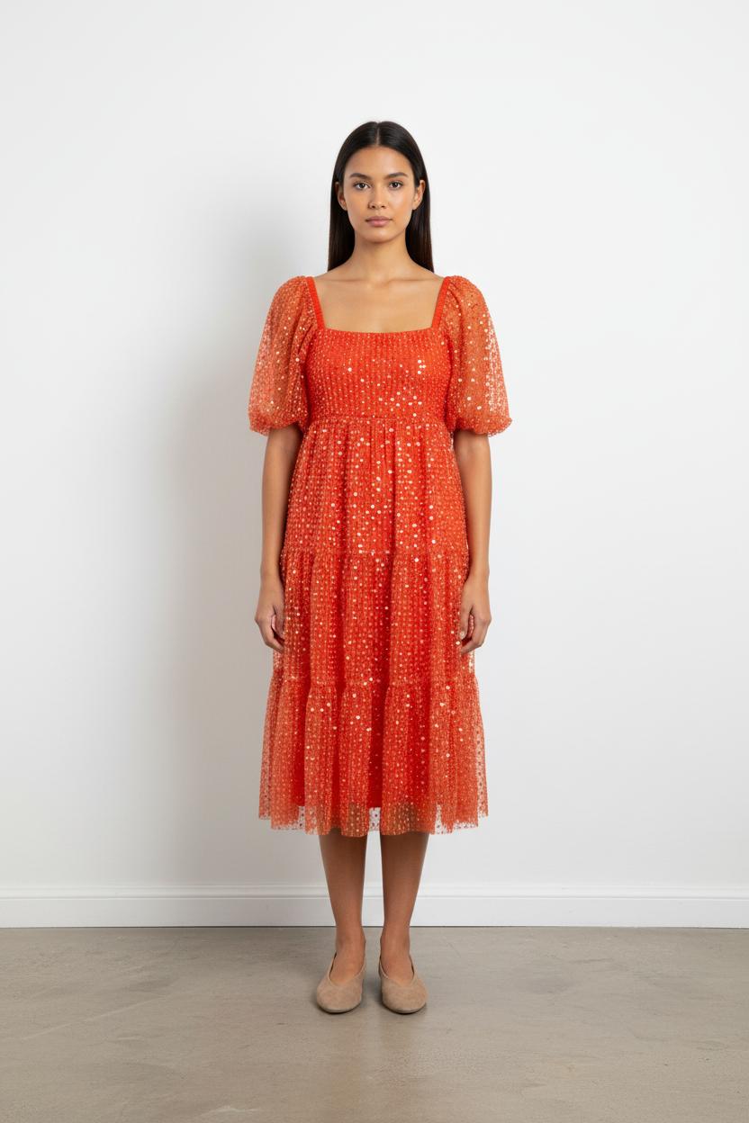Robe Midi Orange - Taille S/36