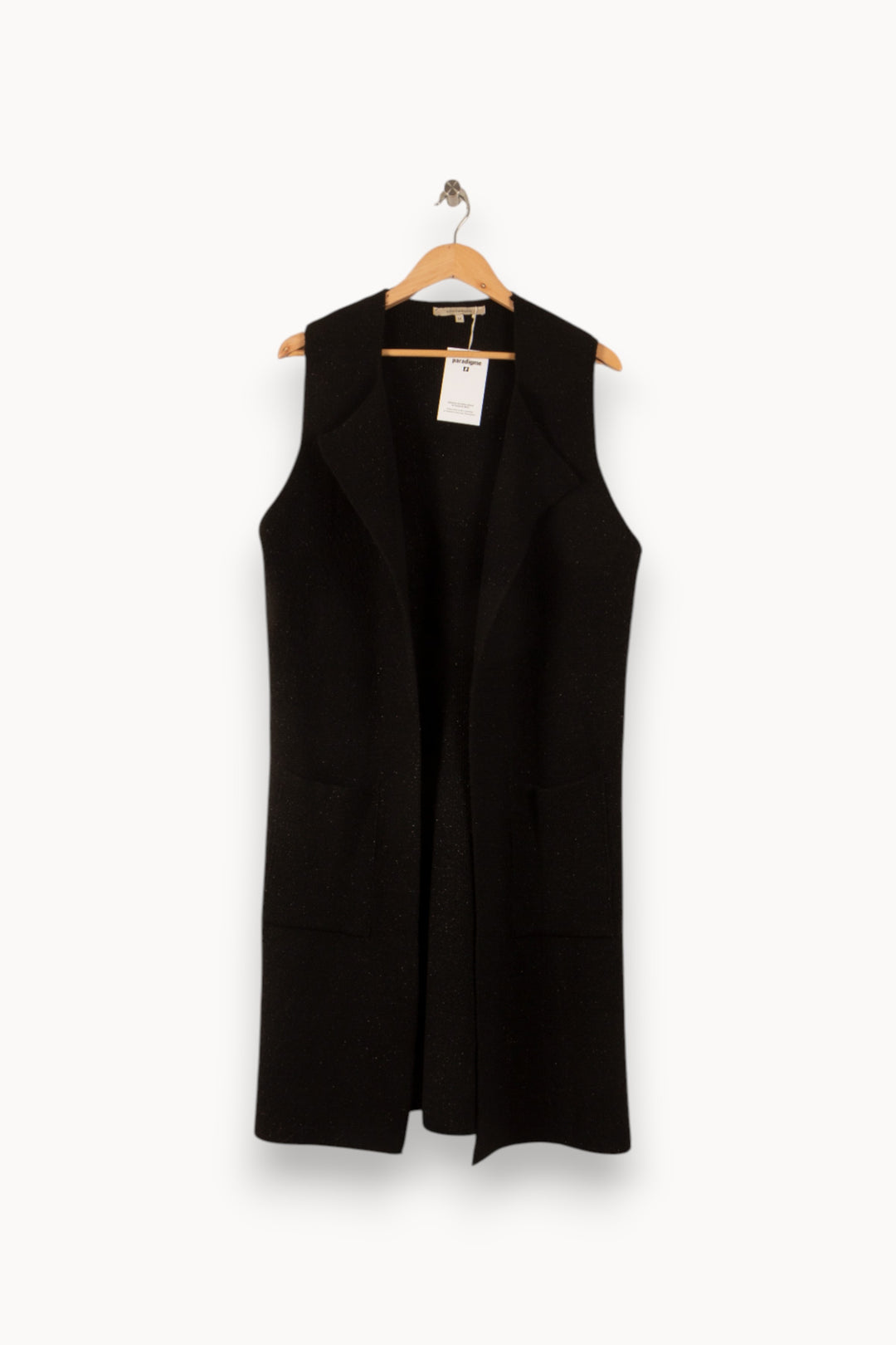Gilet Long Noir - Taille M/38 de la marque La Fée Maraboutée | PARAD49825 - Vendu par Paradigme - Image 2
