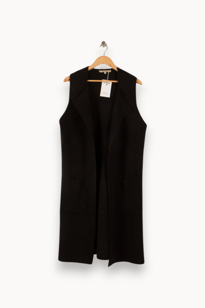 Gilet Long Noir - Taille M/38 de la marque La Fée Maraboutée | PARAD49825 - Vendu par Paradigme - Image 2