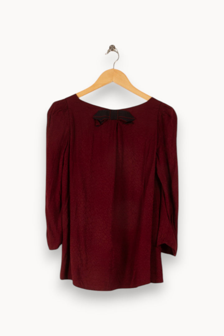 Blouse Bordeaux - Taille S/36 de la marque Claudie Pierlot | PARAD49836 - Vendu par Paradigme - Image 4