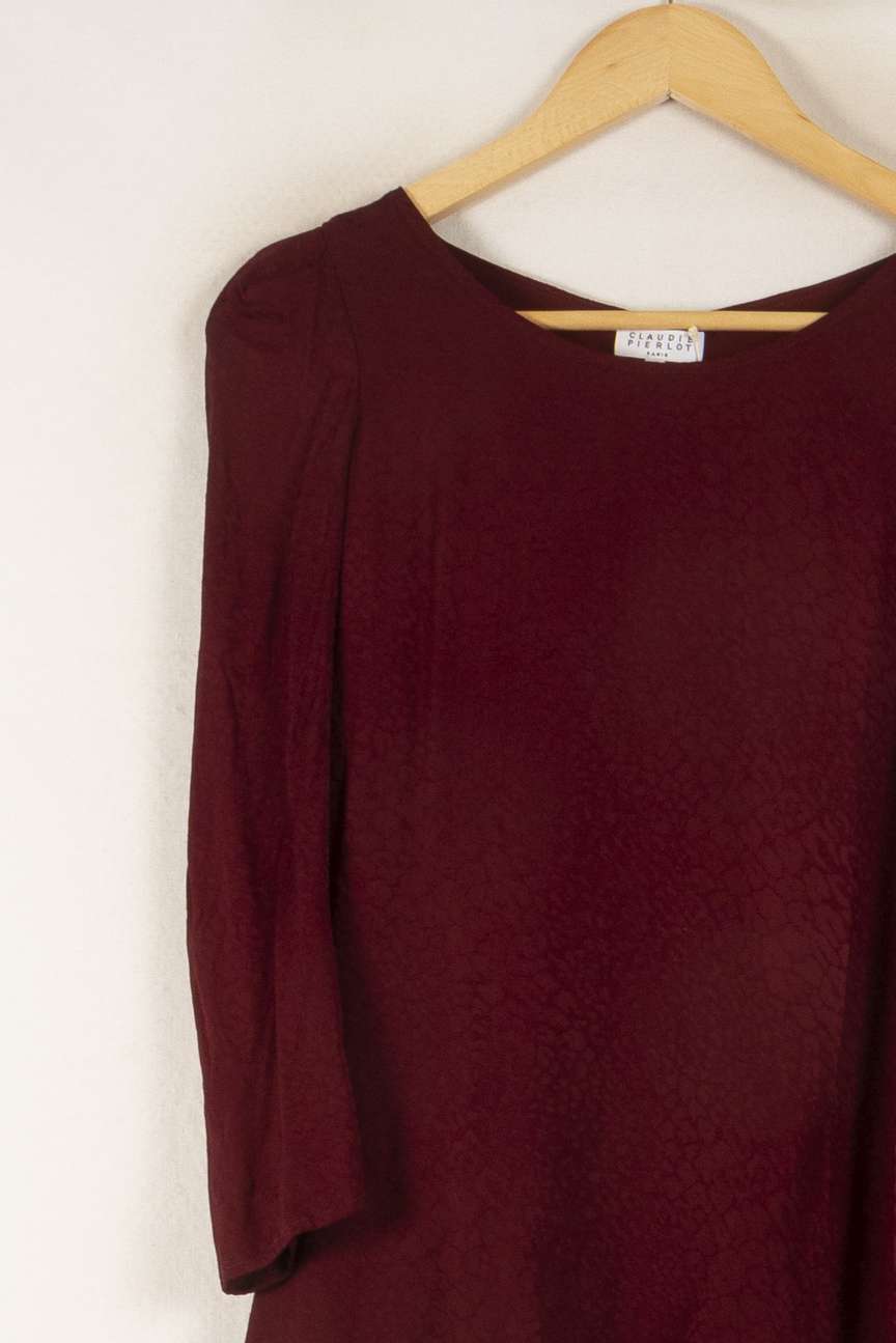 Blouse Bordeaux - Taille S/36 de la marque Claudie Pierlot | PARAD49836 - Vendu par Paradigme - Image 3