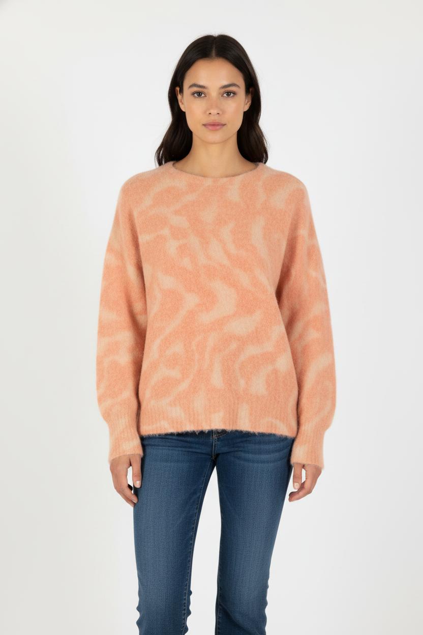 Pull Rose et Beige - Taille S/36