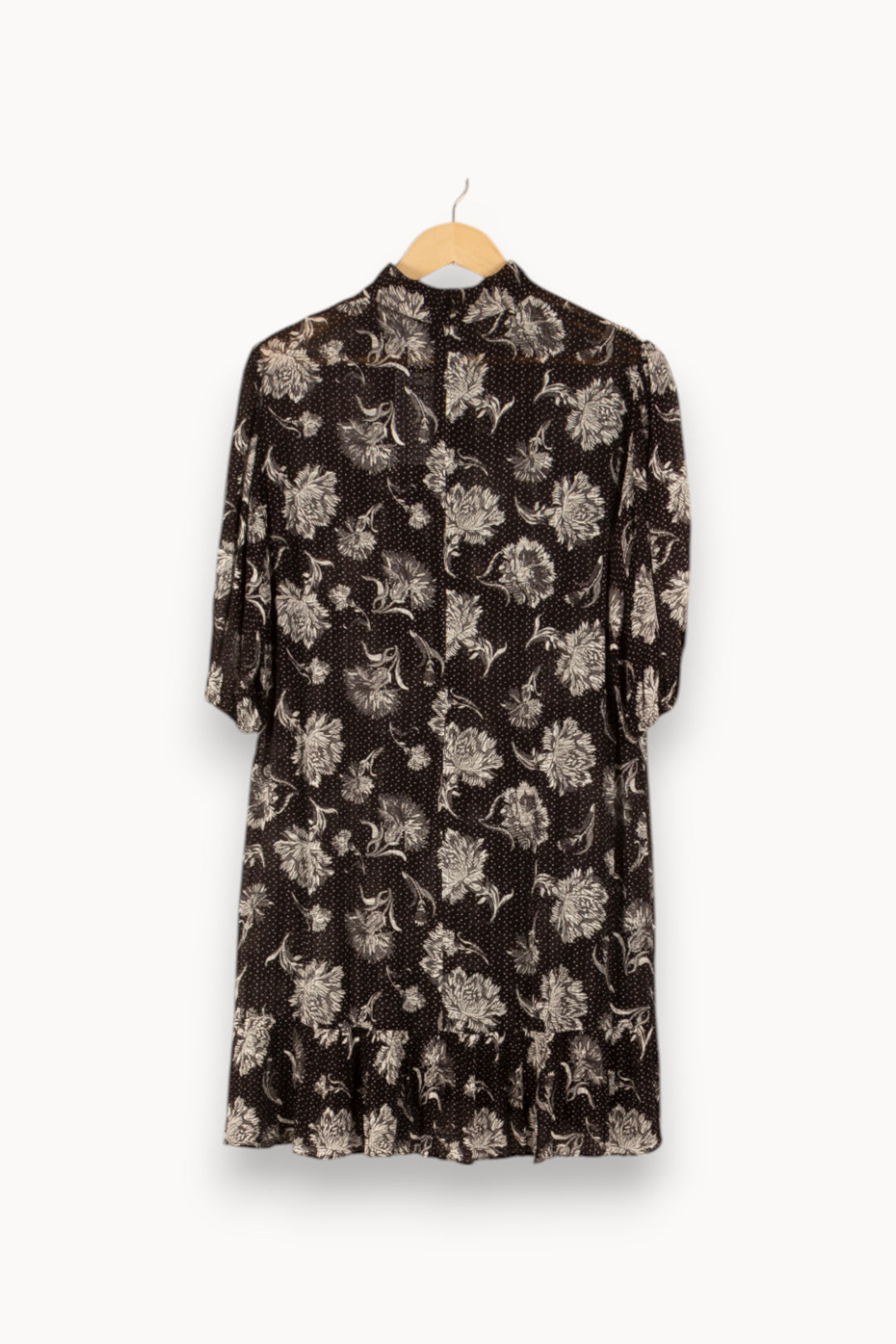 Robe Fleurie Noire et Blanche - Taille L/40 de la marque The Kooples | PARAD49875 - Vendu par Paradigme - Image 4