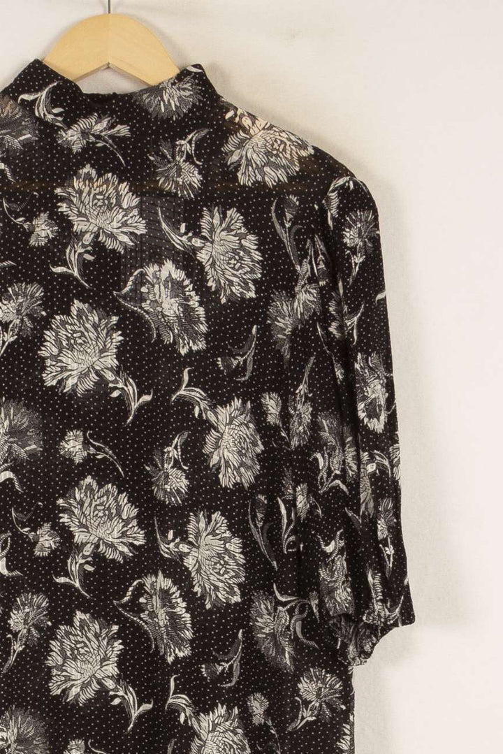 Robe Fleurie Noire et Blanche - Taille L/40 de la marque The Kooples | PARAD49875 - Vendu par Paradigme - Image 3