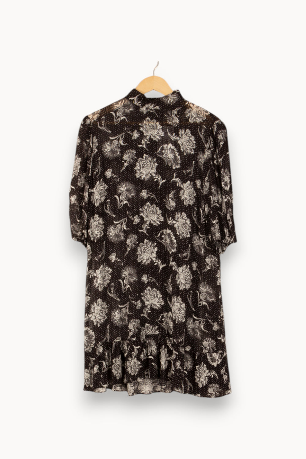 Robe Fleurie Noire et Blanche - Taille L/40 de la marque The Kooples | PARAD49875 - Vendu par Paradigme - Image 2