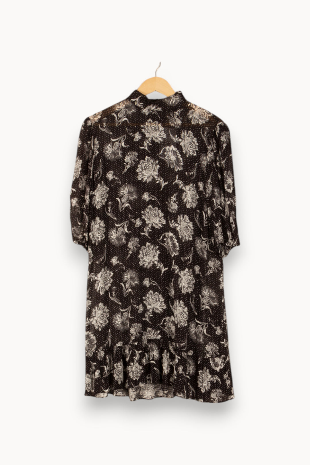 Robe Fleurie Noire et Blanche - Taille L/40 de la marque The Kooples | PARAD49875 - Vendu par Paradigme - Image 2