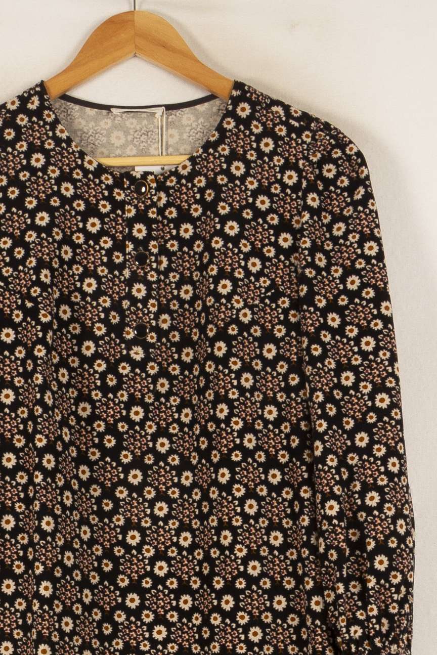 Robe Fleurie Noire et Beige - Taille XS/34 de la marque Des petits hauts | PARAD49879 - Vendu par Paradigme - Image 3