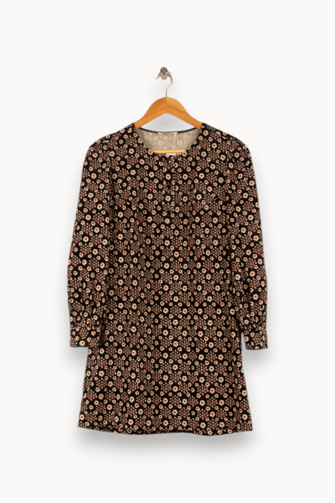 Robe Fleurie Noire et Beige - Taille XS/34 de la marque Des petits hauts | PARAD49879 - Vendu par Paradigme - Image 2