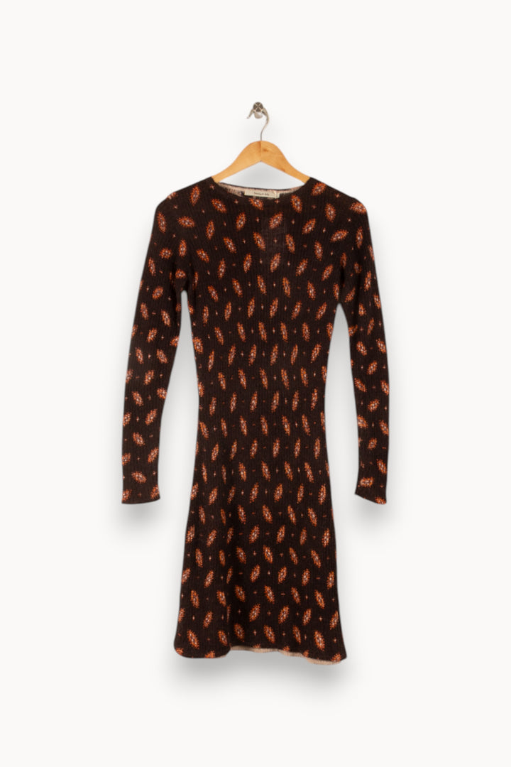 Robe Midi Marron et Orange - Taille S/36 de la marque Bimba y Lola | PARAD49884 - Vendu par Paradigme - Image 2