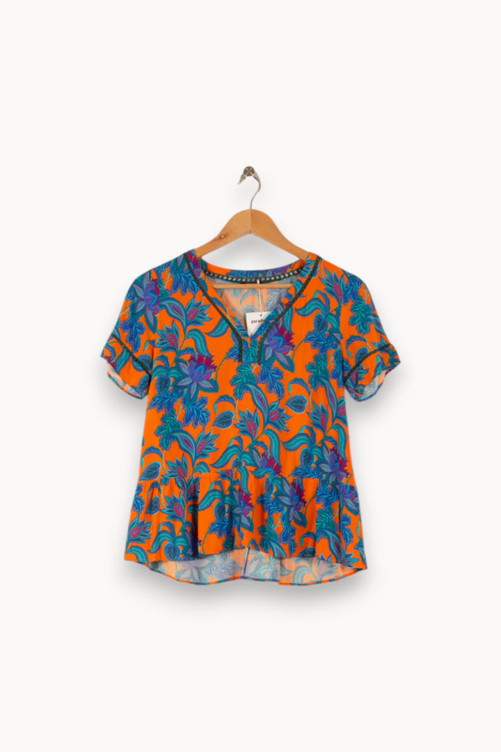 Blouse Orange et Bleue - Taille XS/34 de la marque One Step | PARAD49905 - Vendu par Paradigme - Image 2