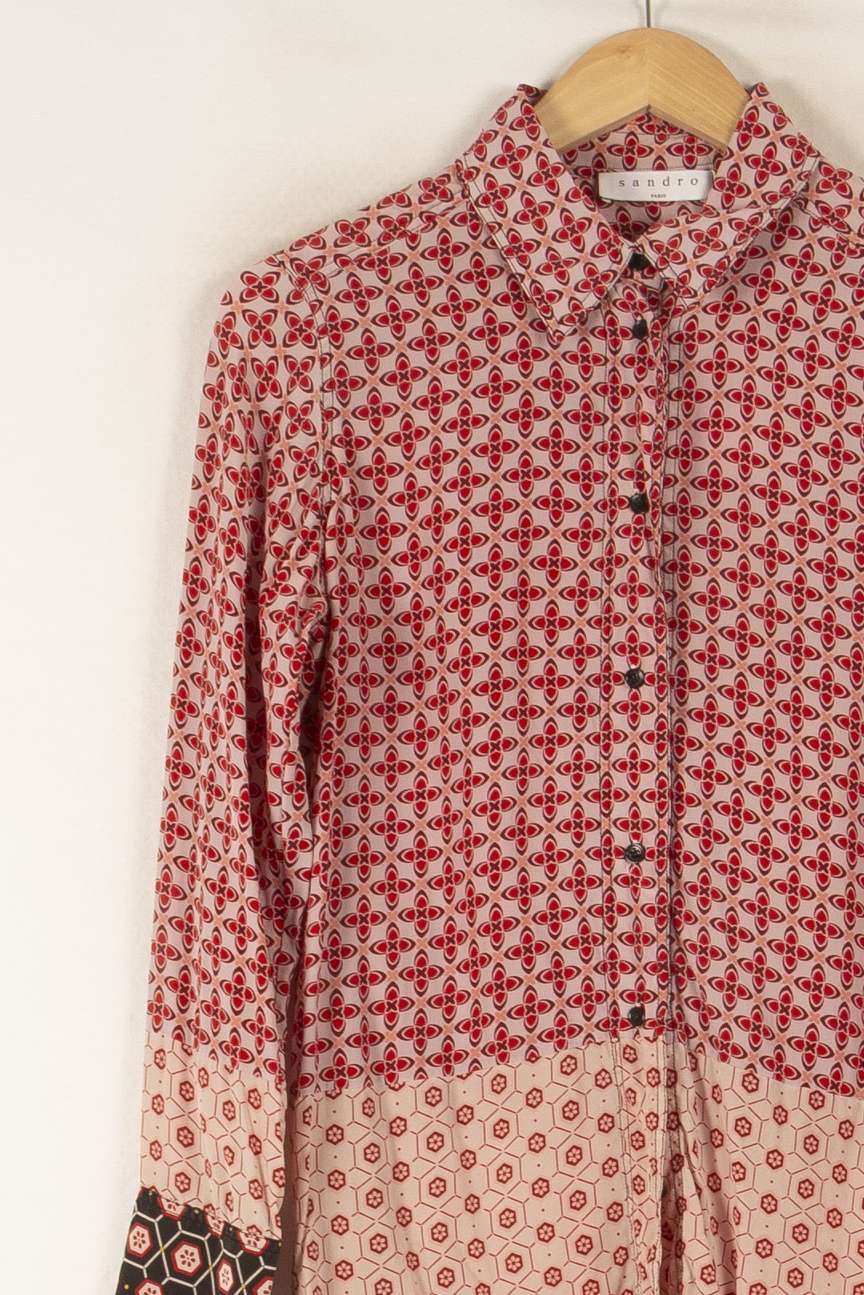 Chemise Rose et Noire - Taille S/36 de la marque Sandro | PARAD49913 - Vendu par Paradigme - Image 3