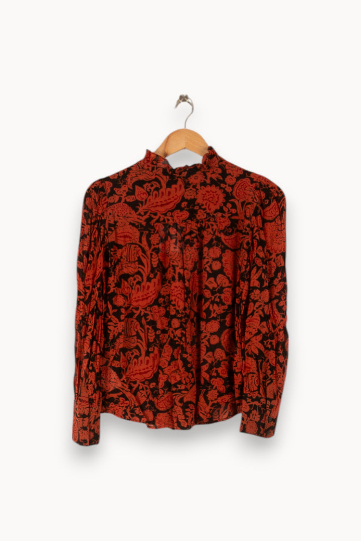 Blouse Bordeaux et Noire - Taille XS/34 de la marque ba&sh | PARAD49936 - Vendu par Paradigme - Image 4