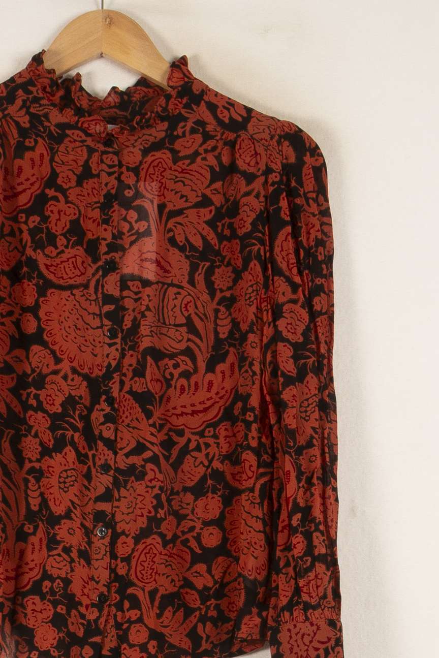 Blouse Bordeaux et Noire - Taille XS/34 de la marque ba&sh | PARAD49936 - Vendu par Paradigme - Image 3