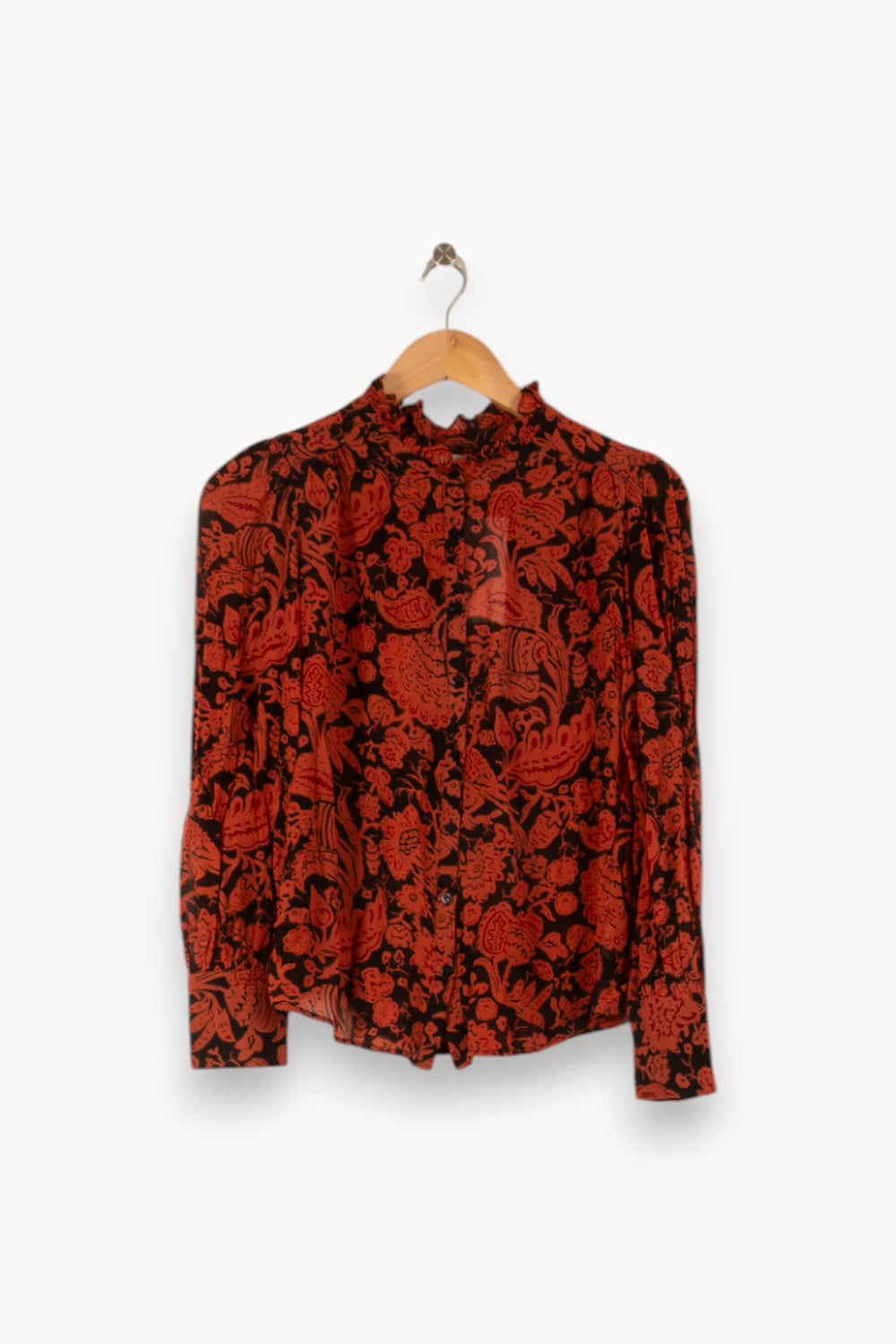 Blouse Bordeaux et Noire - Taille XS/34 de la marque ba&sh | PARAD49936 - Vendu par Paradigme - Image 2