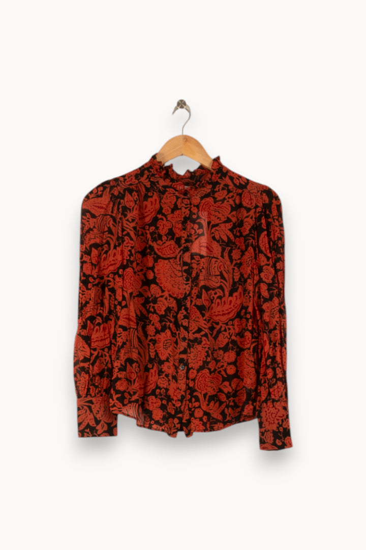 Blouse Bordeaux et Noire - Taille XS/34 de la marque ba&sh | PARAD49936 - Vendu par Paradigme - Image 2