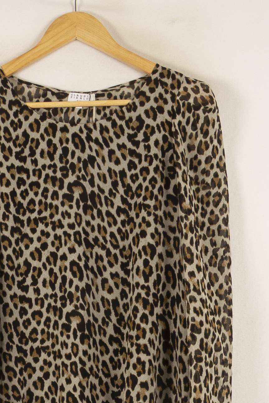 Blouse Léopard Beige et Noir - Taille M/38 de la marque Claudie Pierlot | PARAD49965 - Vendu par Paradigme - Image 3
