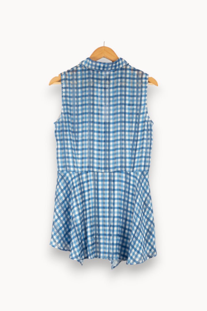 Robe Chemisier Bleue et Blanche - Taille M/38 de la marque Claudie Pierlot | PARAD49969 - Vendu par Paradigme - Image 4