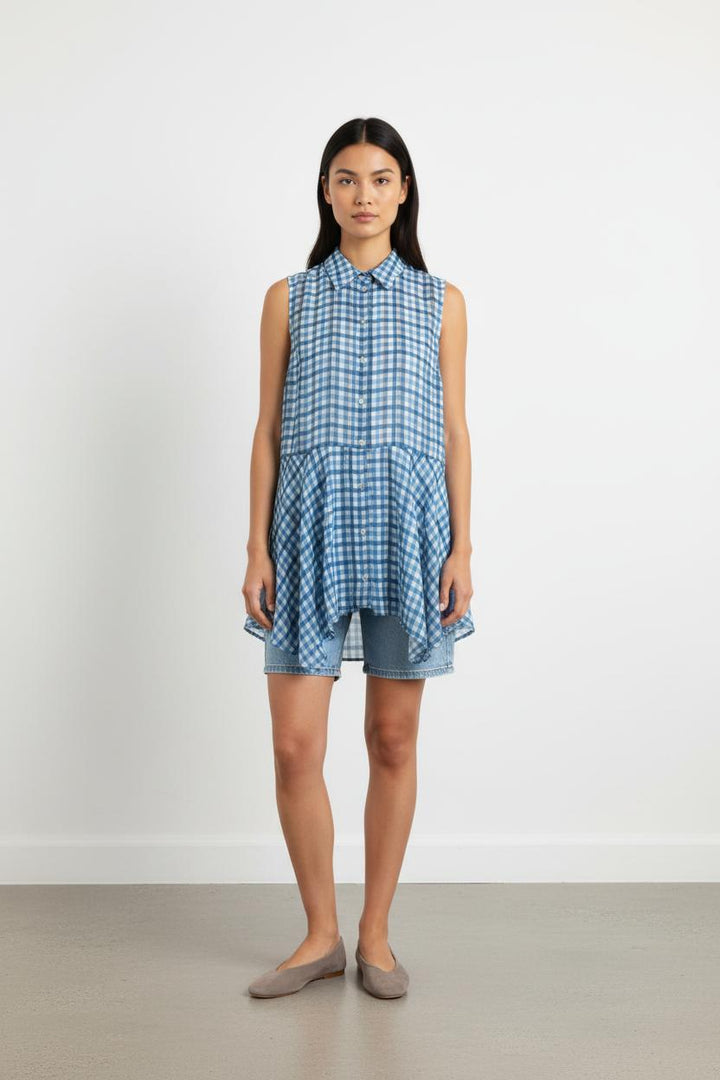 Robe Chemisier Bleue et Blanche - Taille M/38