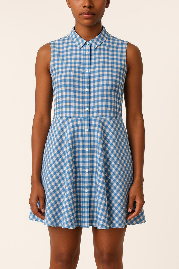 Robe Chemisier Bleue et Blanche - Taille M/38 de la marque Claudie Pierlot | PARAD49969 - Vendu par Paradigme - Image 1