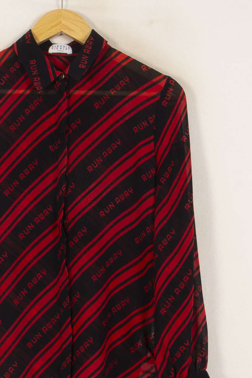 Chemise Noire et Rouge - Taille S/36 de la marque Claudie Pierlot | PARAD49992 - Vendu par Paradigme - Image 3