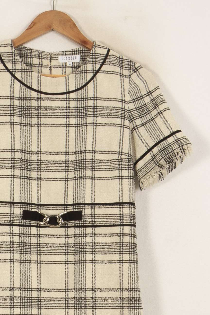 Robe Courte Beige et Noire - Taille S/36 de la marque Claudie Pierlot | PARAD49994 - Vendu par Paradigme - Image 3