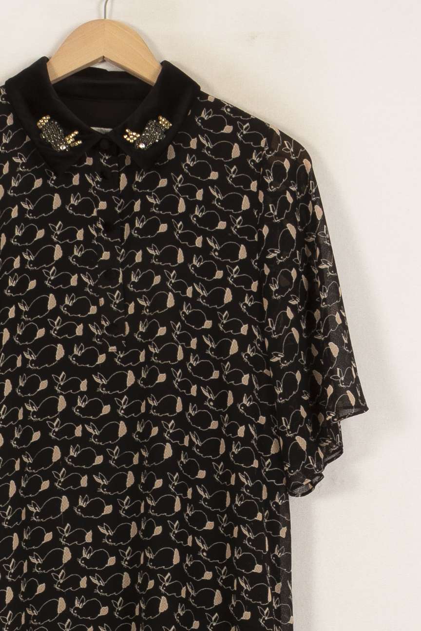 Robe Chemise Noire et Beige - Taille M/38 de la marque Essentiel Antwerp | PARAD50059 - Vendu par Paradigme - Image 3