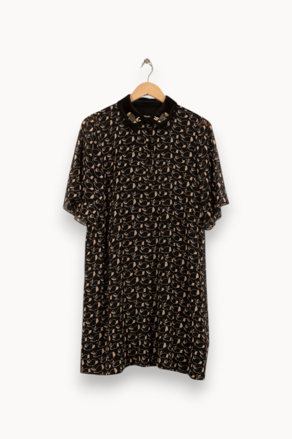 Robe Chemise Noire et Beige - Taille M/38 de la marque Essentiel Antwerp | PARAD50059 - Vendu par Paradigme - Image 2
