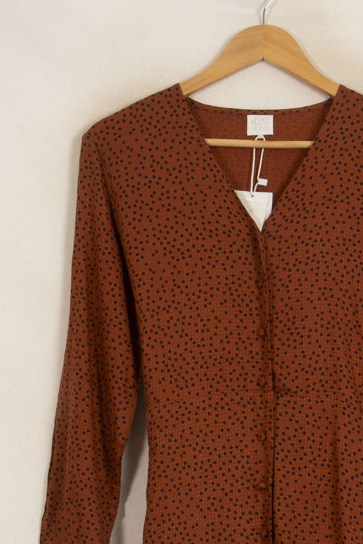 Robe Longue Rouge à Pois Noirs - Taille XS/34 de la marque Karl Marc John | PARAD50069 - Vendu par Paradigme - Image 3