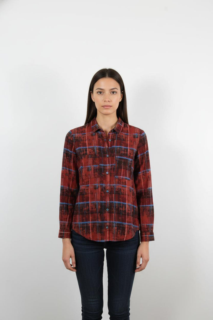 Chemise À Carreaux Bordeaux et Bleu - Taille M/38