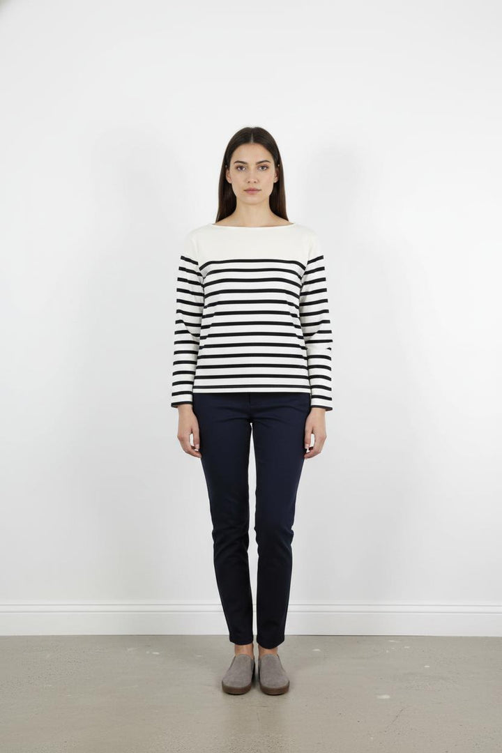 Marinière Blanche et Noire - Taille XXS/32