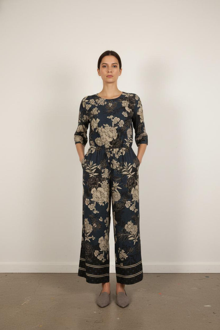 Robe Midi Bleue et Beige - Taille S/36