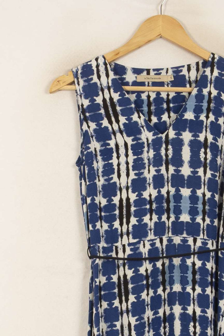 Robe Longue Bleue et Blanche - Taille XS/34 de la marque La Fée Maraboutée | PARAD50104 - Vendu par Paradigme - Image 3