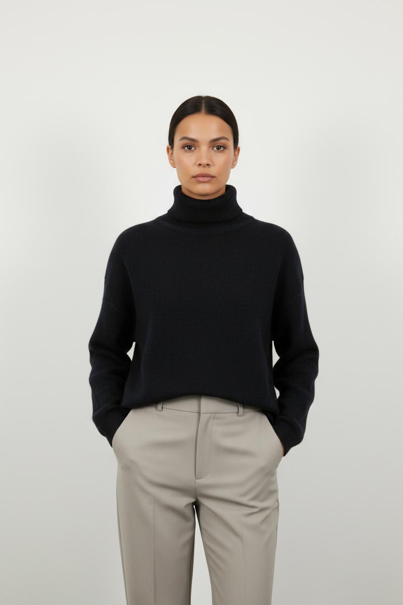 Pull Col Roulé Bleu - Taille L/40