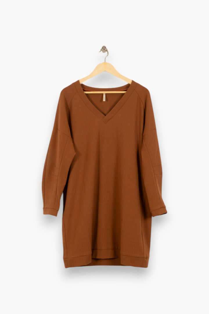 Robe Droite Marron - Taille XL/42 de la marque I.Code | PARAD50137 - Vendu par Paradigme - Image 2