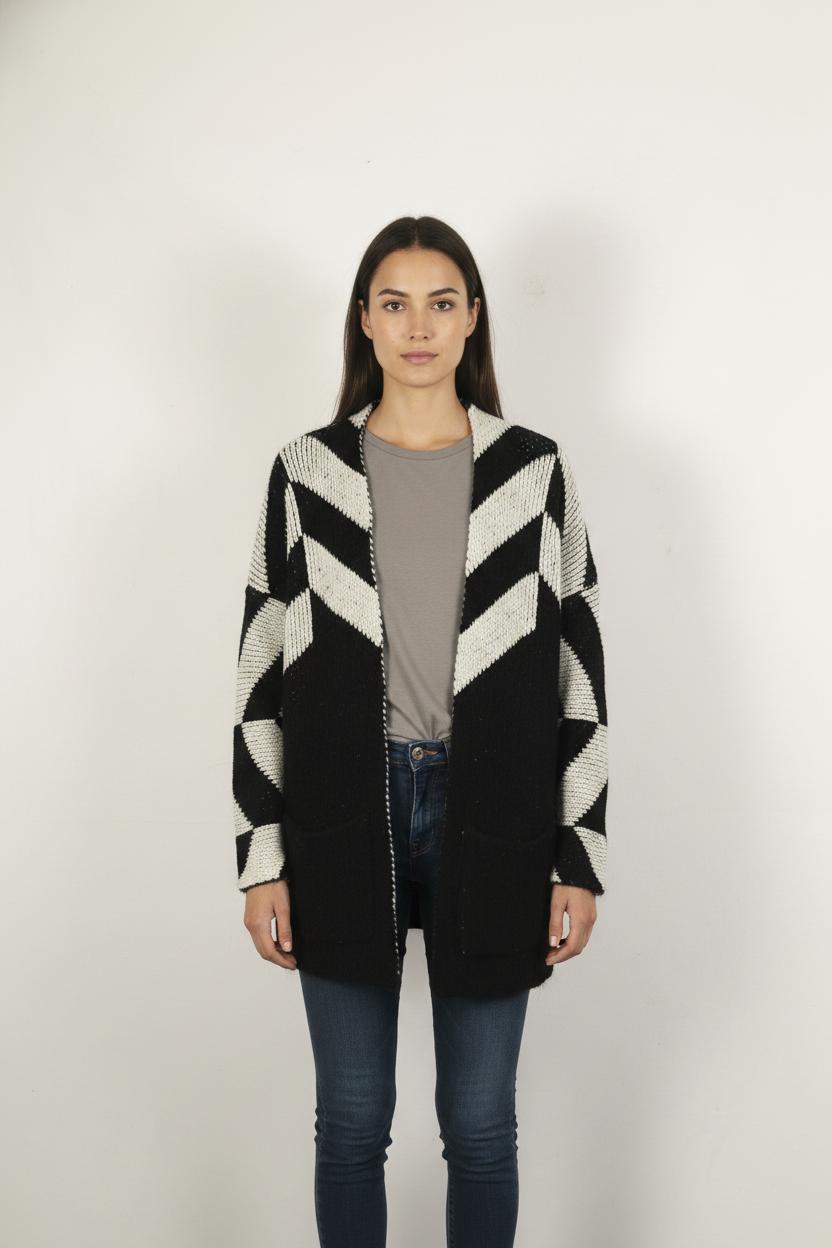 Cardigan Noir et Blanc - Taille S/36