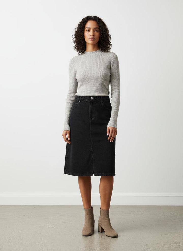Jupe en Jean Noire - Taille XL/42