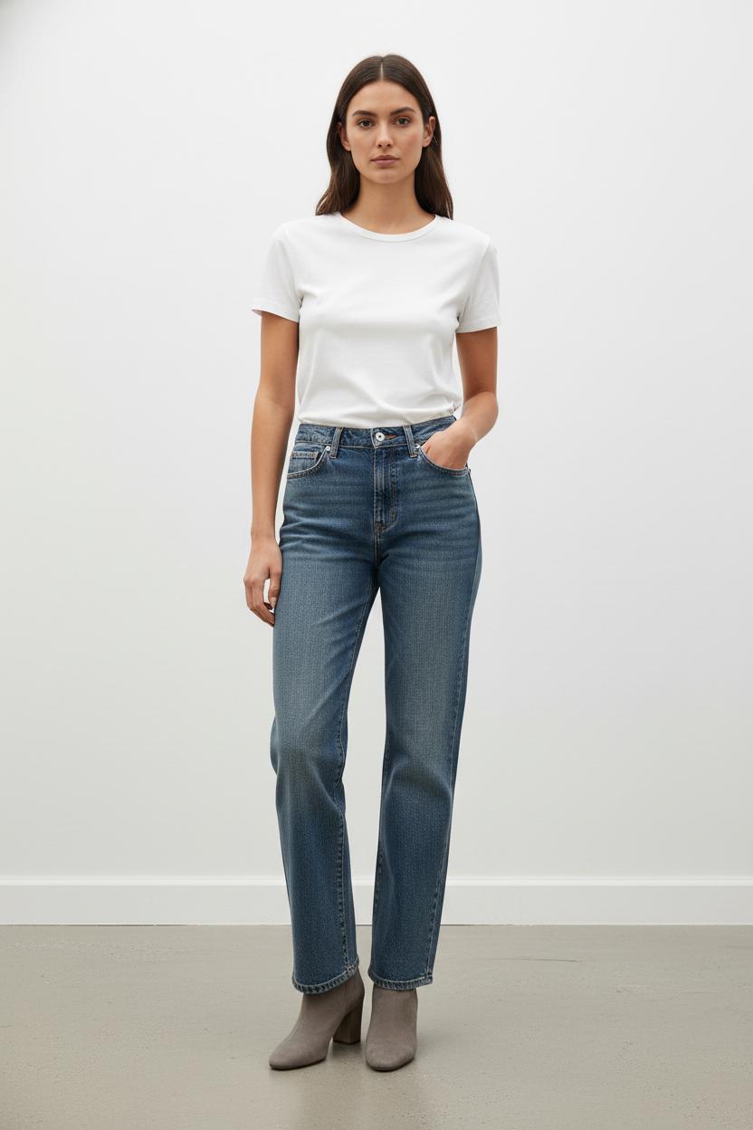 Jean Droit Bleu - Taille XXS/32
