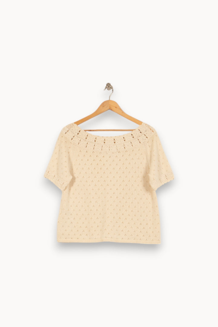 Pull Manche Courte Beige - Taille L/40